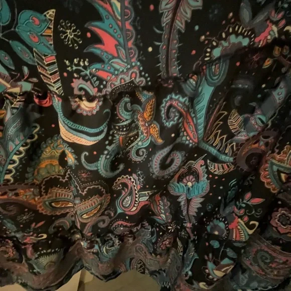 🌸🦋💫Elegant Paisley Halter Maxi Dress in Black and Pink and Teal💫🌼🌻 - Picture 13 of 14